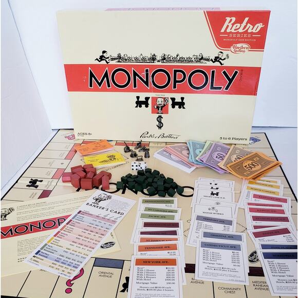 Monopoly Board Game Retro Series 1935 Edition Boxed Complete Hasbro Gaming - Picture 1 of 15